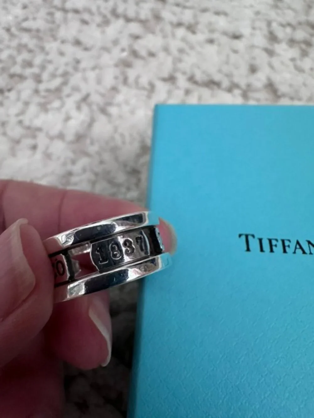 Tiffany & Co Sterling Silver Stencil cut ring